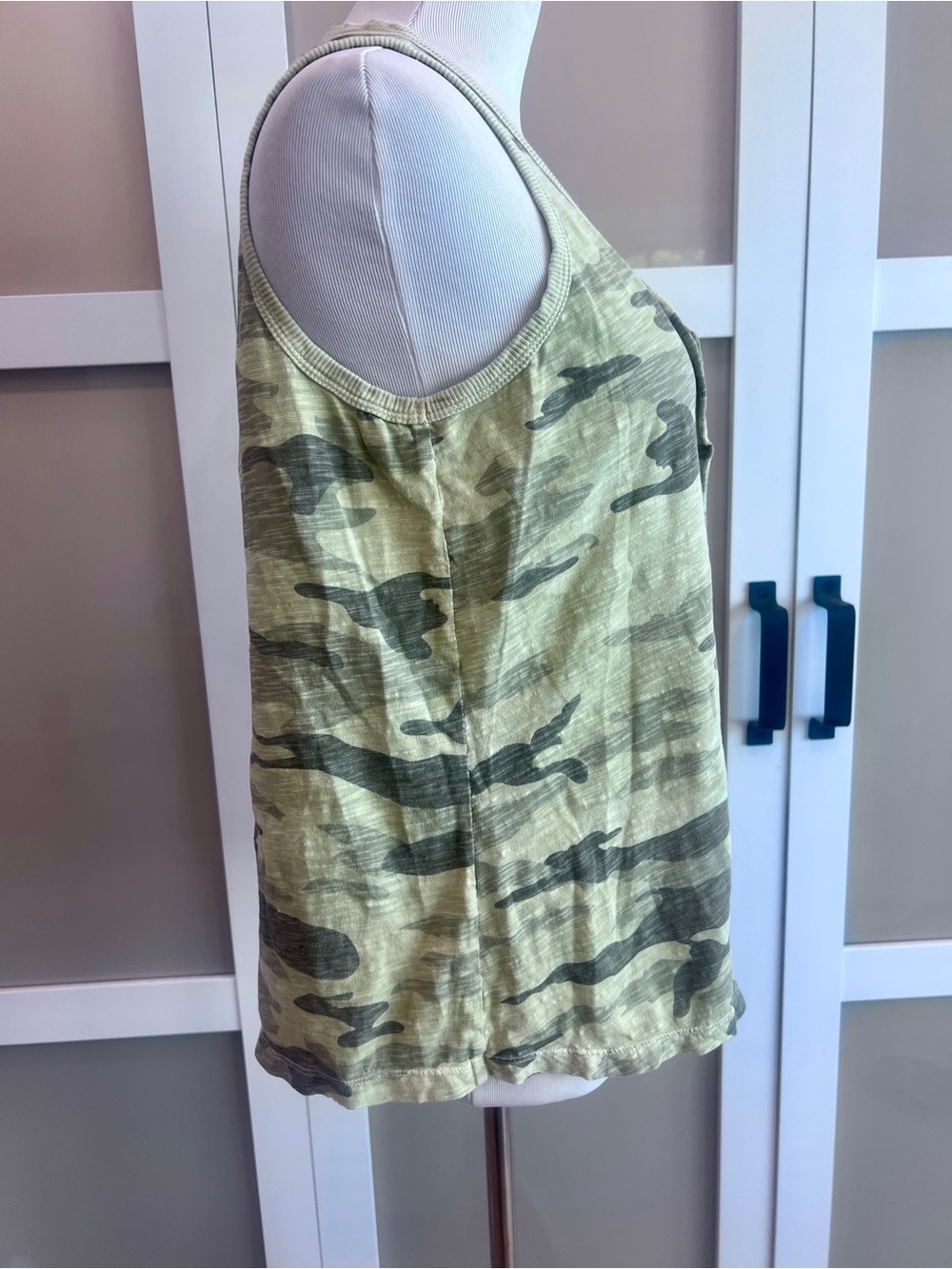 dylan Olive Camo Ruffle-Front Tank - Picture 3 of 7